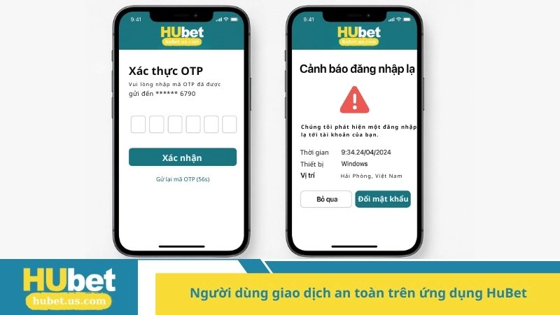 Người dùng giao dịch an toàn trên ứng dụng HuBet