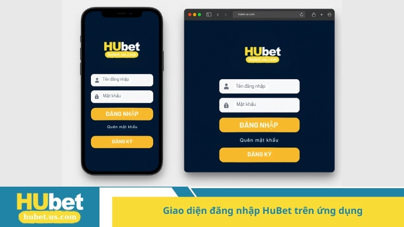 giao diện đăng nhập HuBet trên ứng dụng